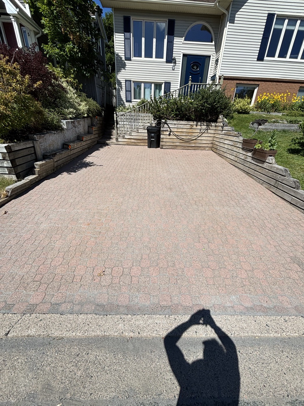 Polymeric sand brick driveway